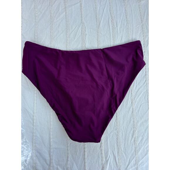 NWT J.Crew High Rise Bikini Bottom, Eggplant Purple,‎ Sz 2XL - Picture 4 of 7